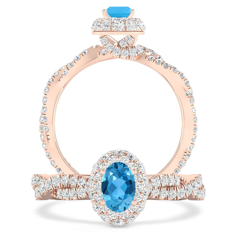 Rose Gold - Blue Topaz