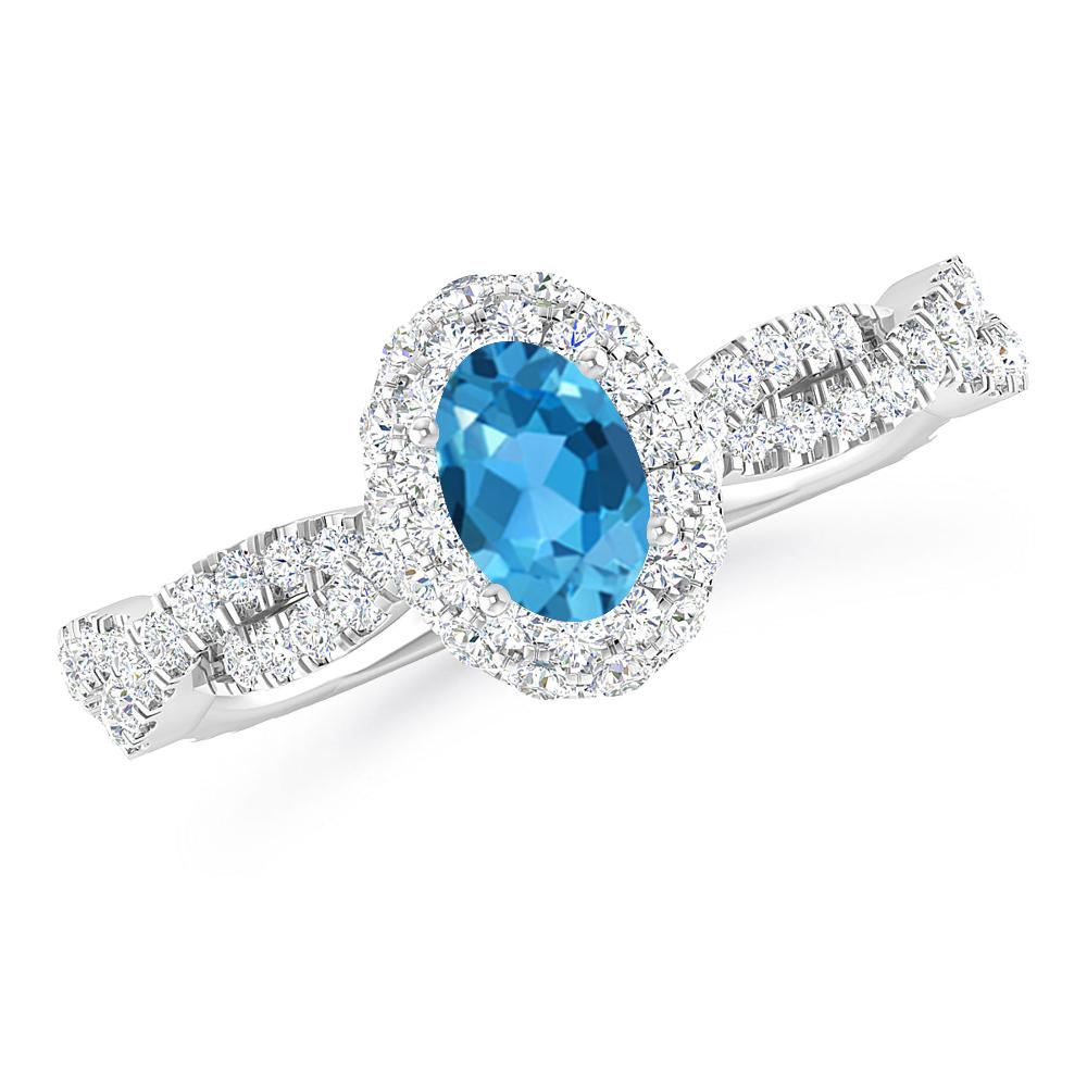 White Gold - Blue Topaz