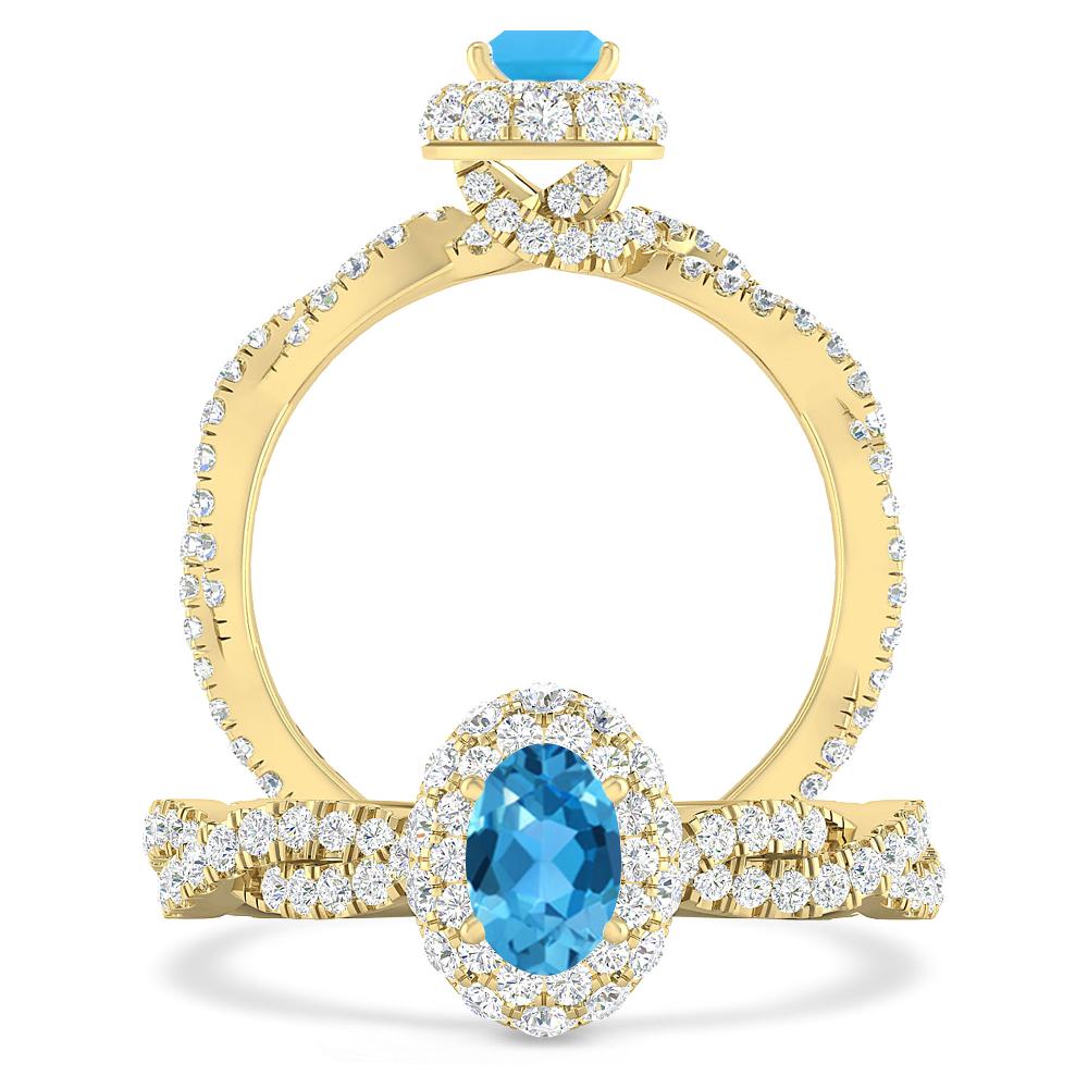 Yellow Gold - Blue Topaz
