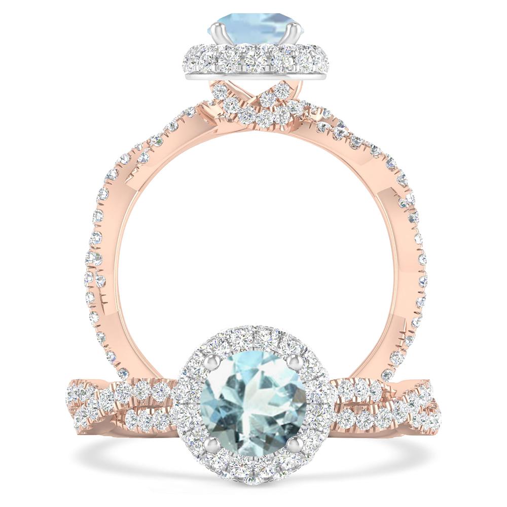Rose Gold - Aquamarine