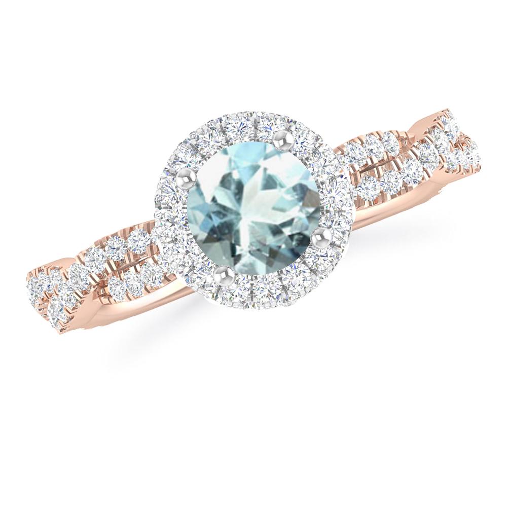Rose Gold - Aquamarine