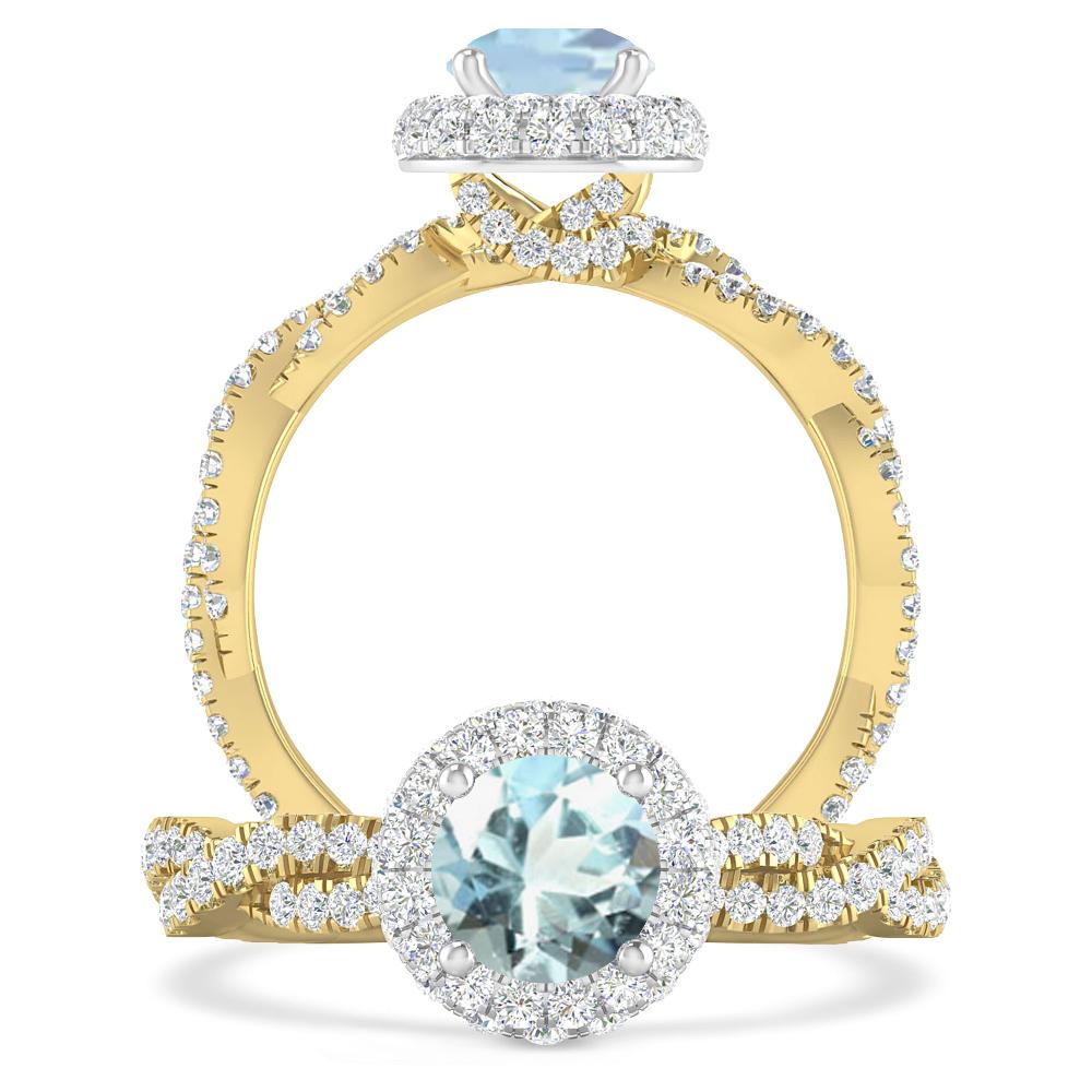 Yellow Gold - Aquamarine