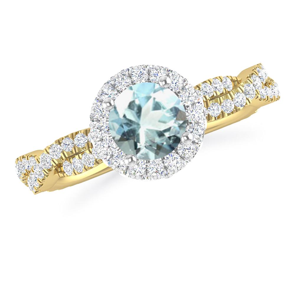 Yellow Gold - Aquamarine