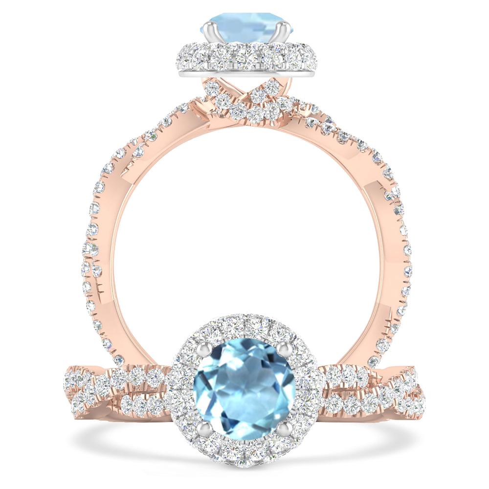 Rose Gold - Aquamarine