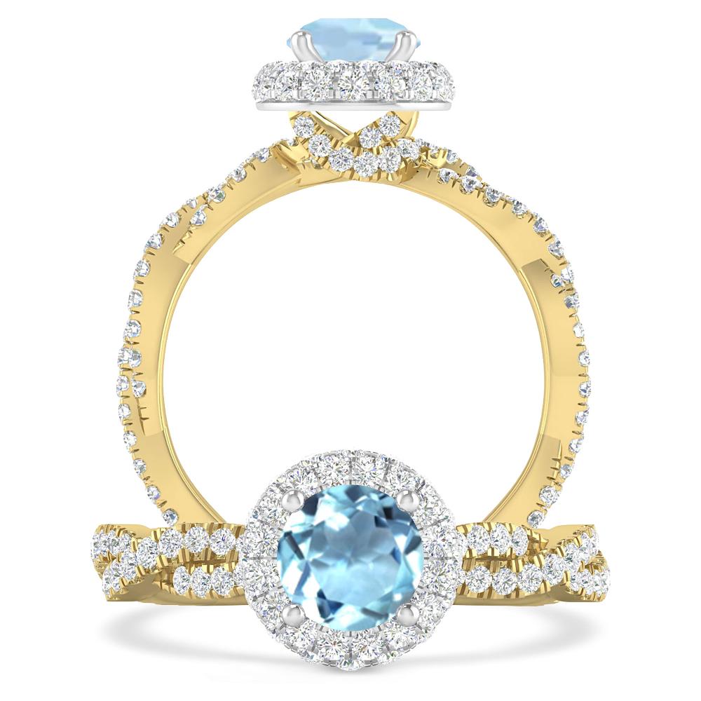 Yellow Gold - Aquamarine