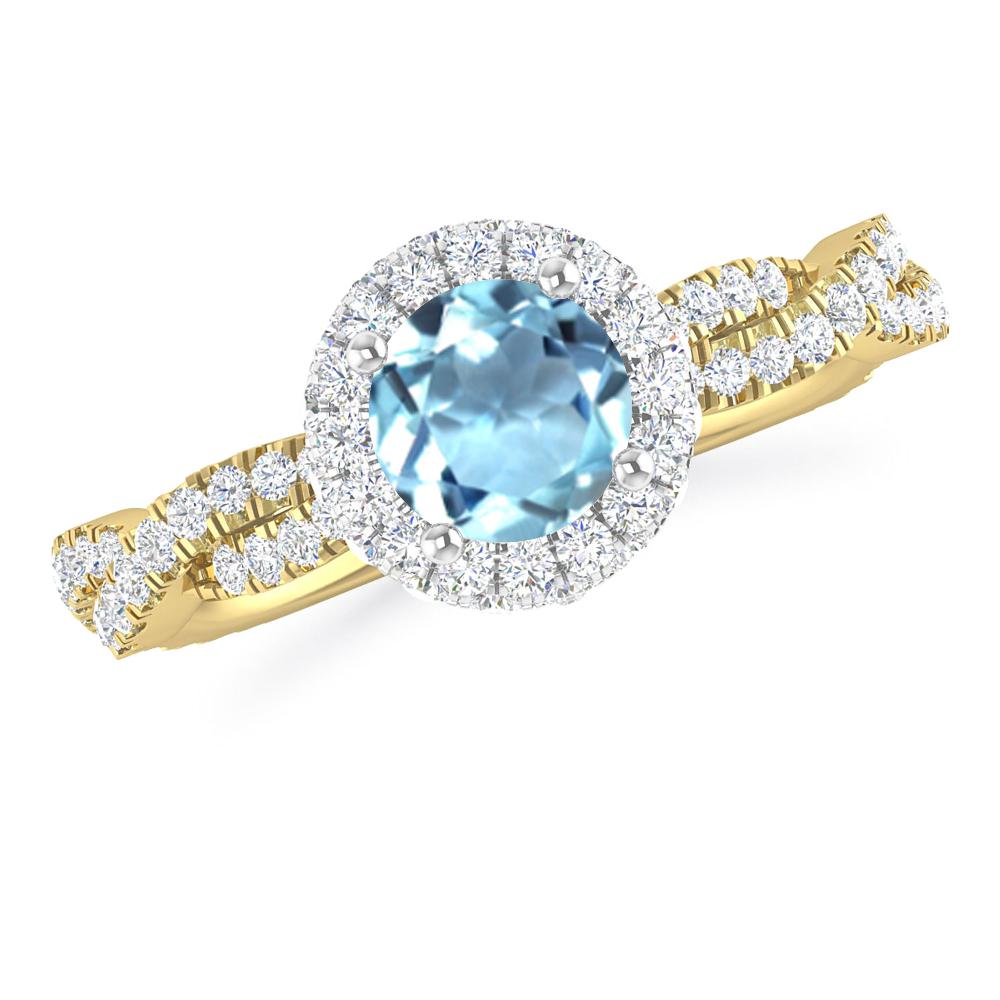Yellow Gold - Aquamarine