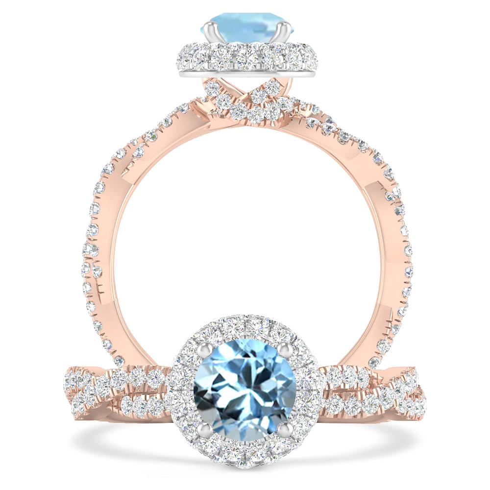 Rose Gold - Aquamarine