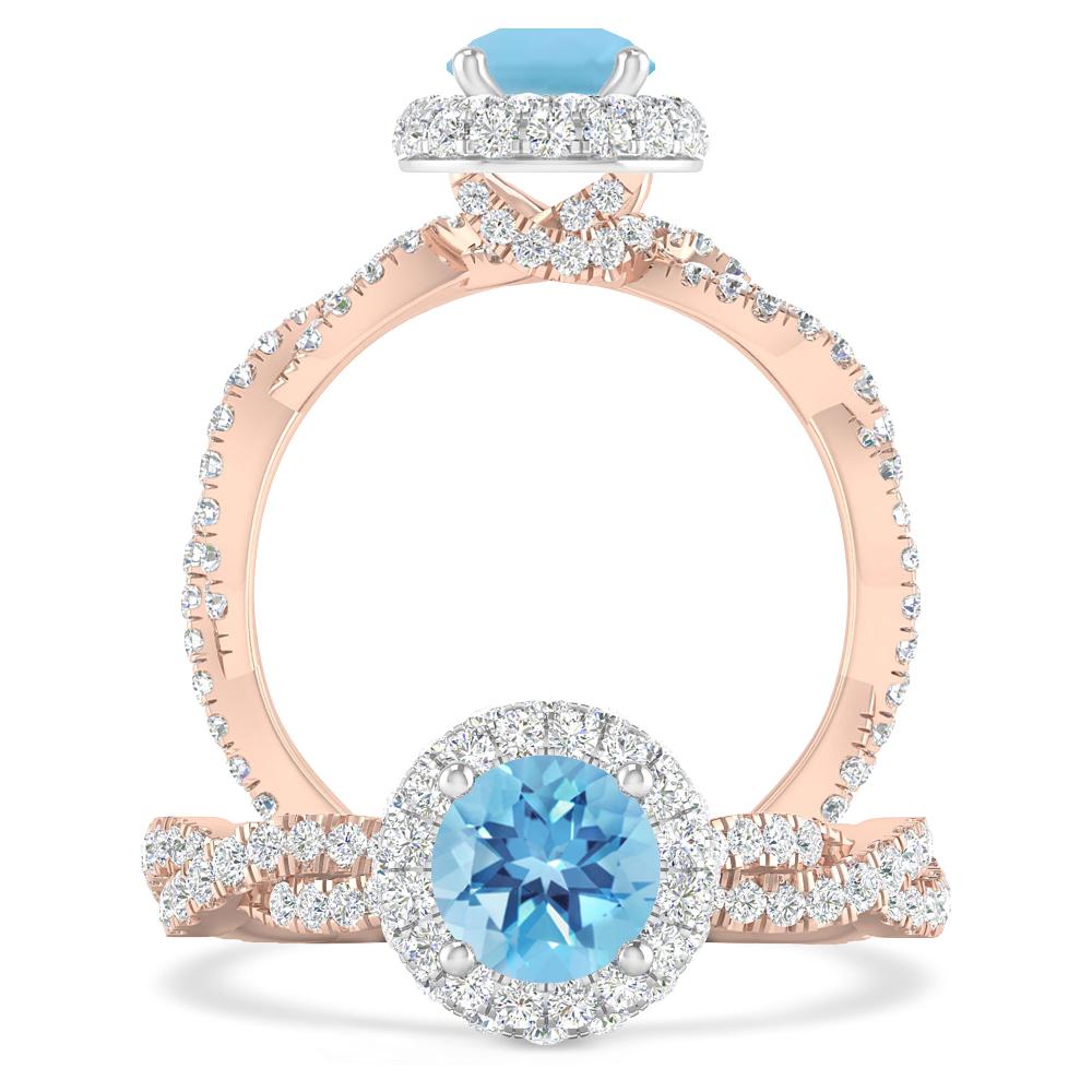 Rose Gold - Blue Topaz