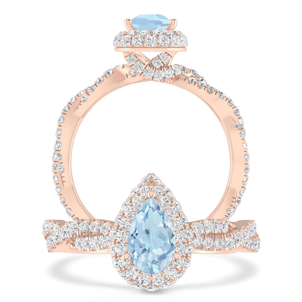 Rose Gold - Aquamarine
