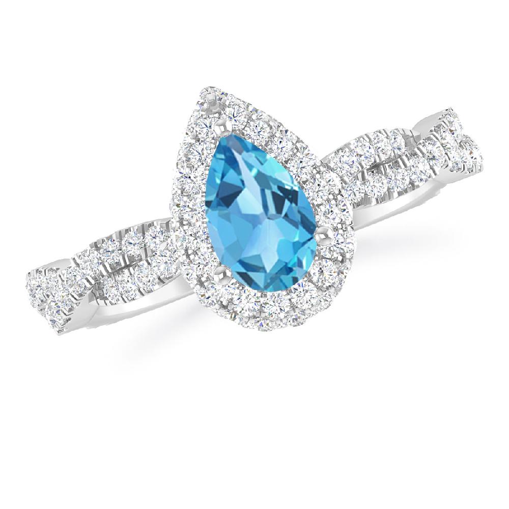 White Gold - Blue Topaz