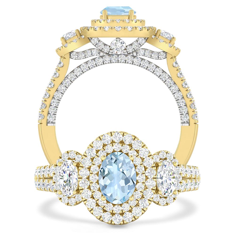 Yellow Gold - Aquamarine