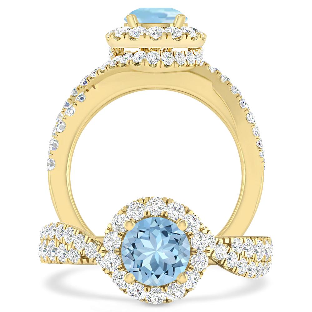 Yellow Gold - Aquamarine