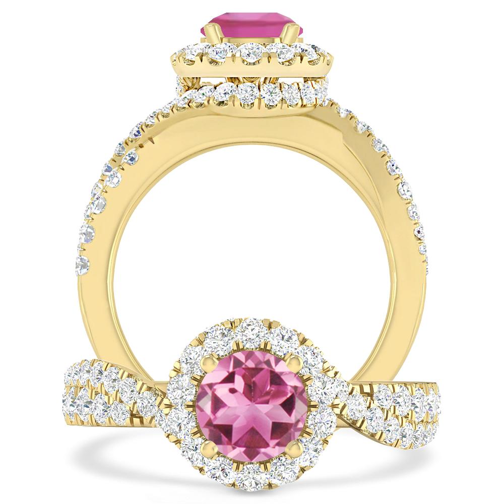 Yellow Gold - Pink Tourmaline