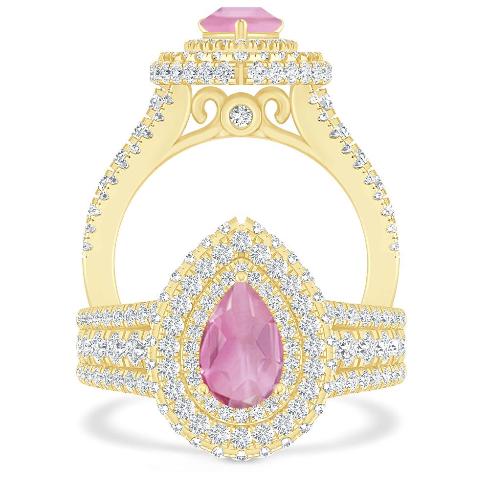 Yellow Gold - Pink Tourmaline