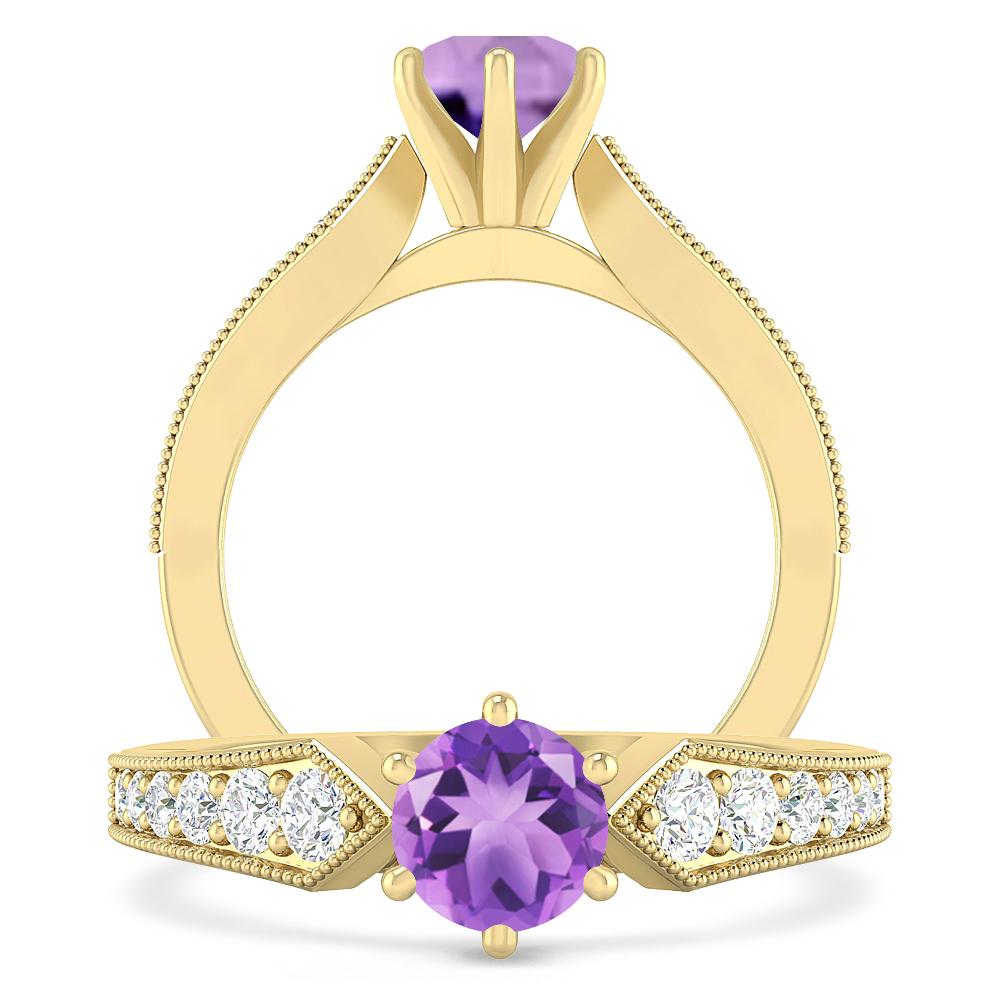 Yellow Gold - Amethyst