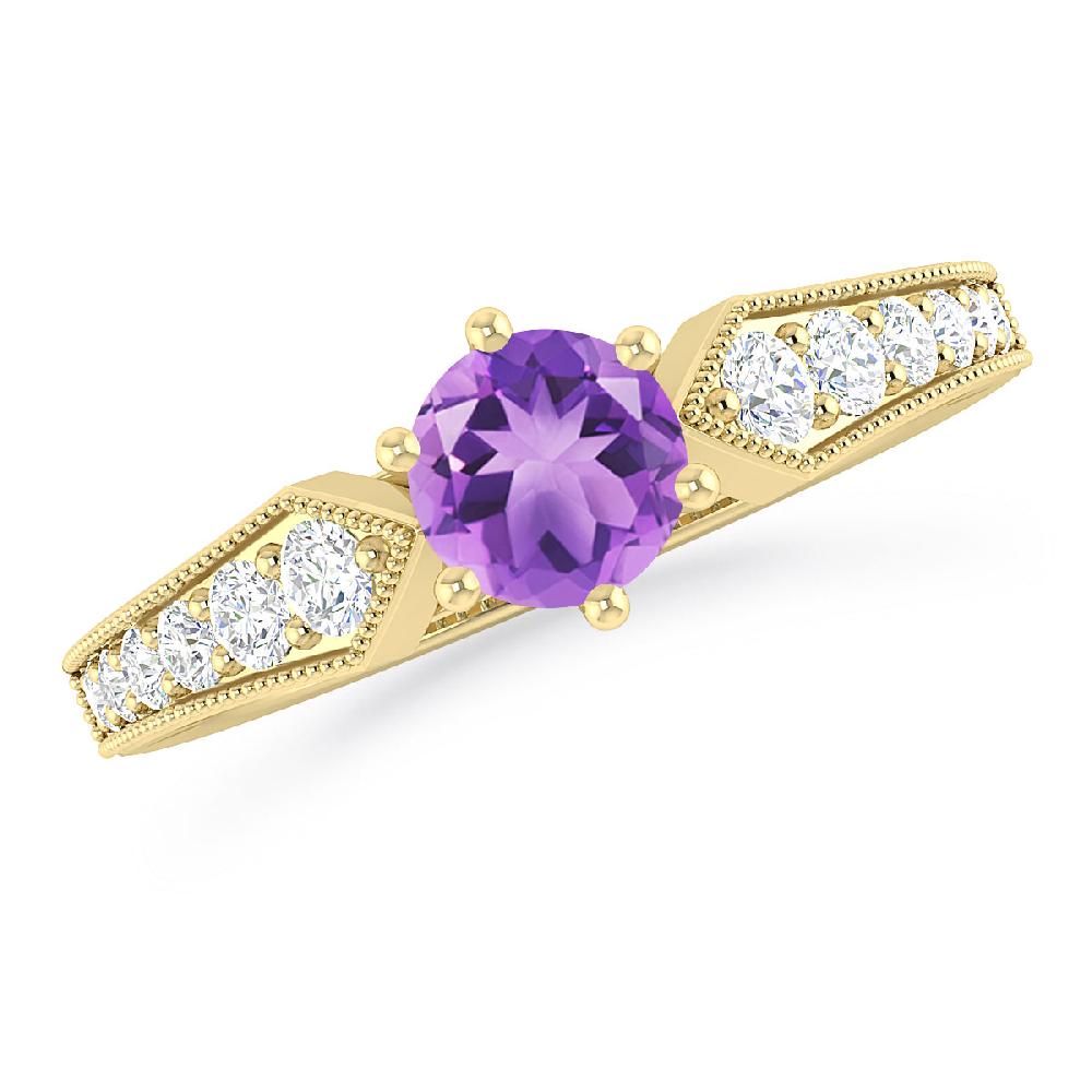 Yellow Gold - Amethyst