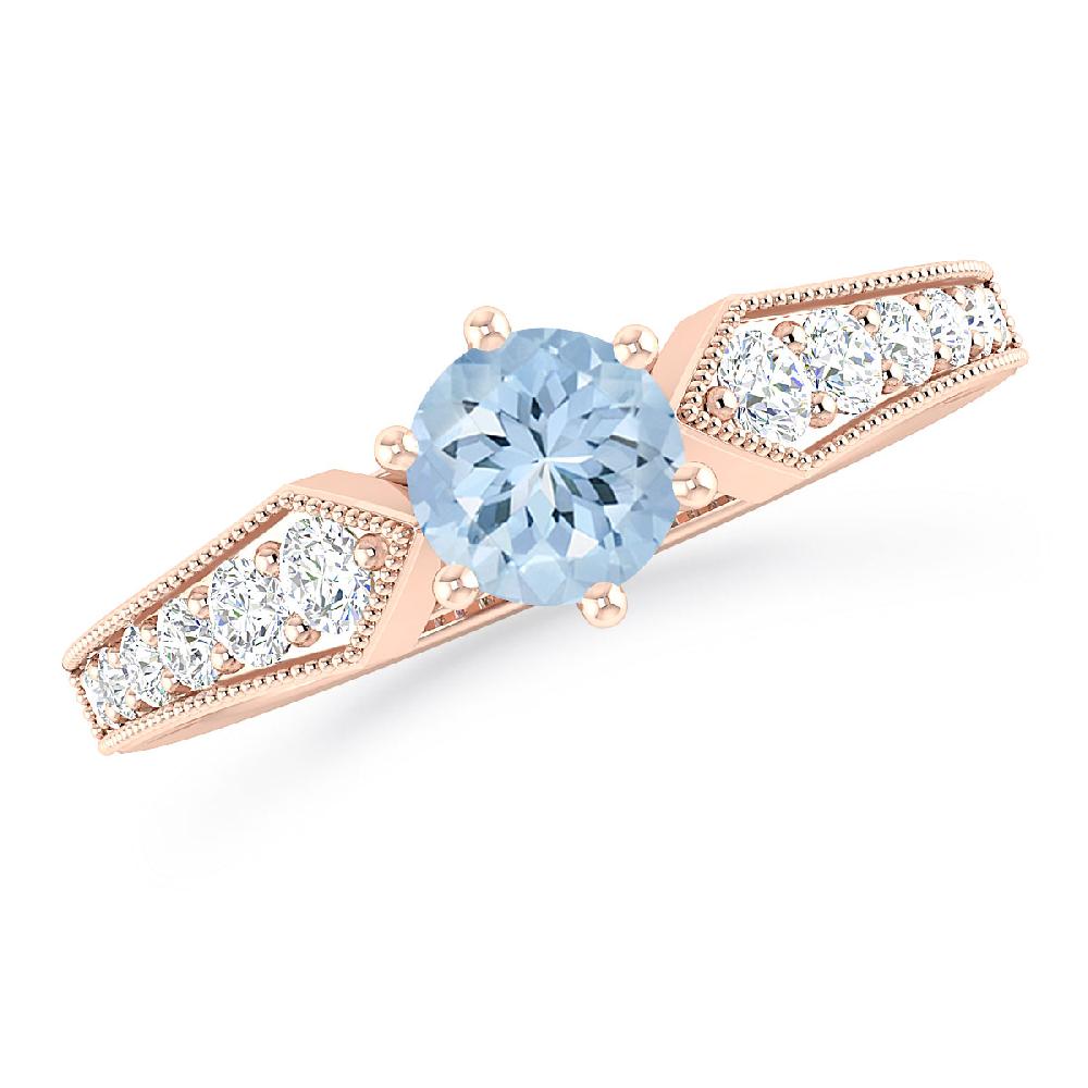 Rose Gold - Aquamarine