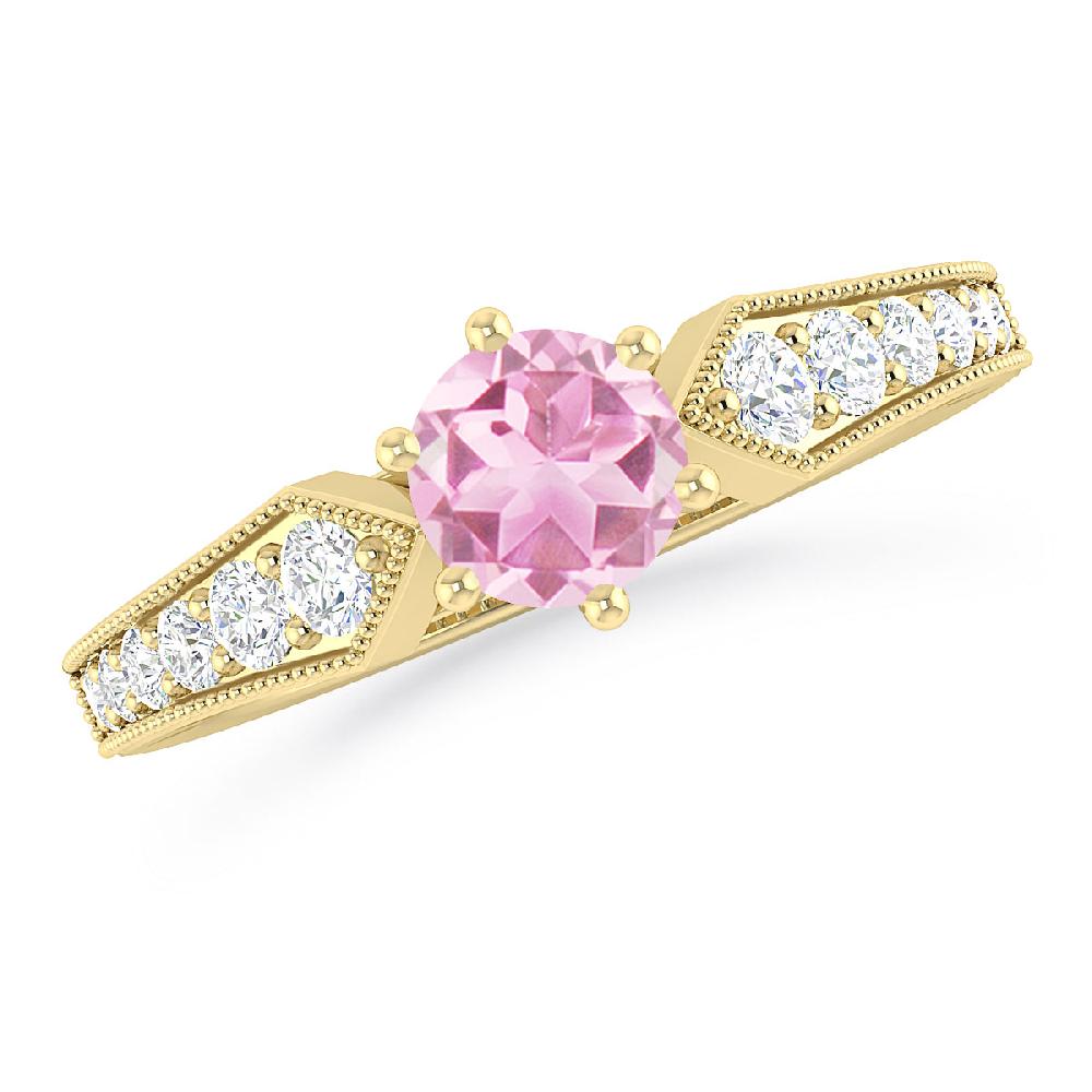 Yellow Gold - Pink Tourmaline