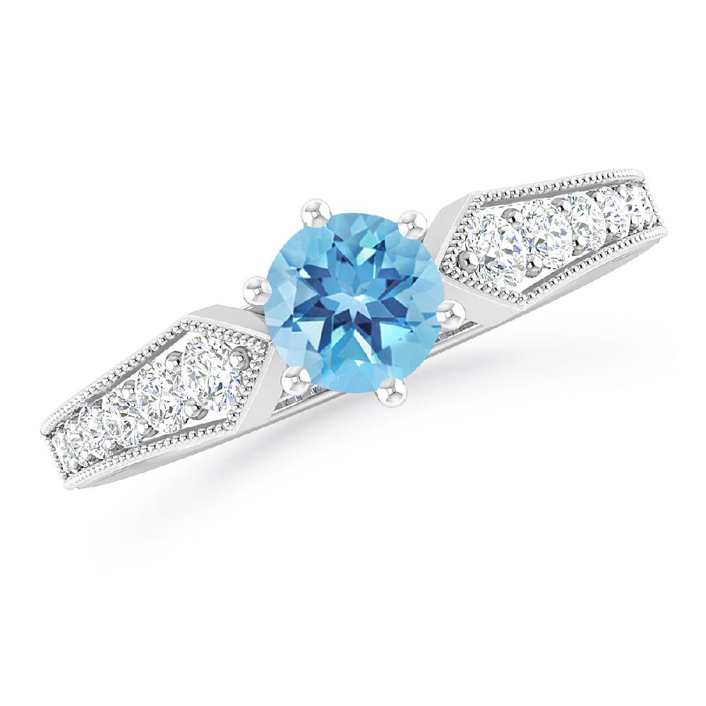 White Gold - Blue Topaz