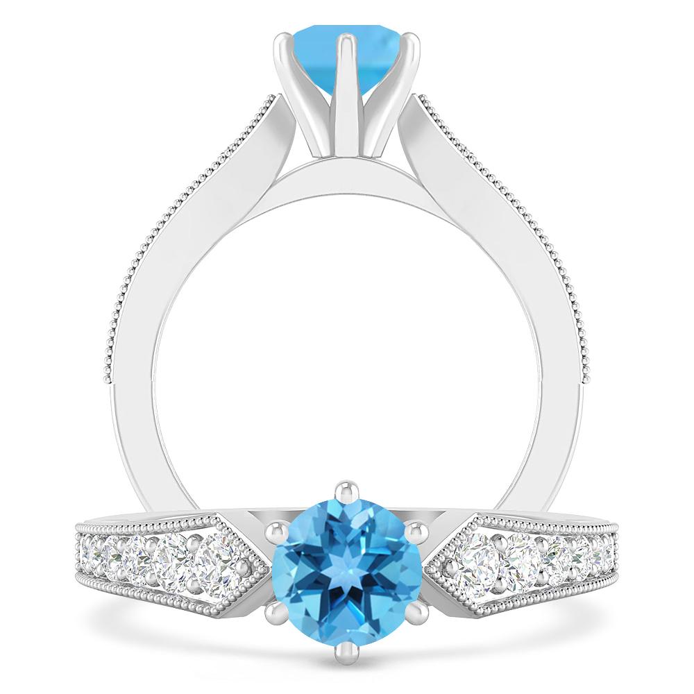 White Gold - Blue Topaz