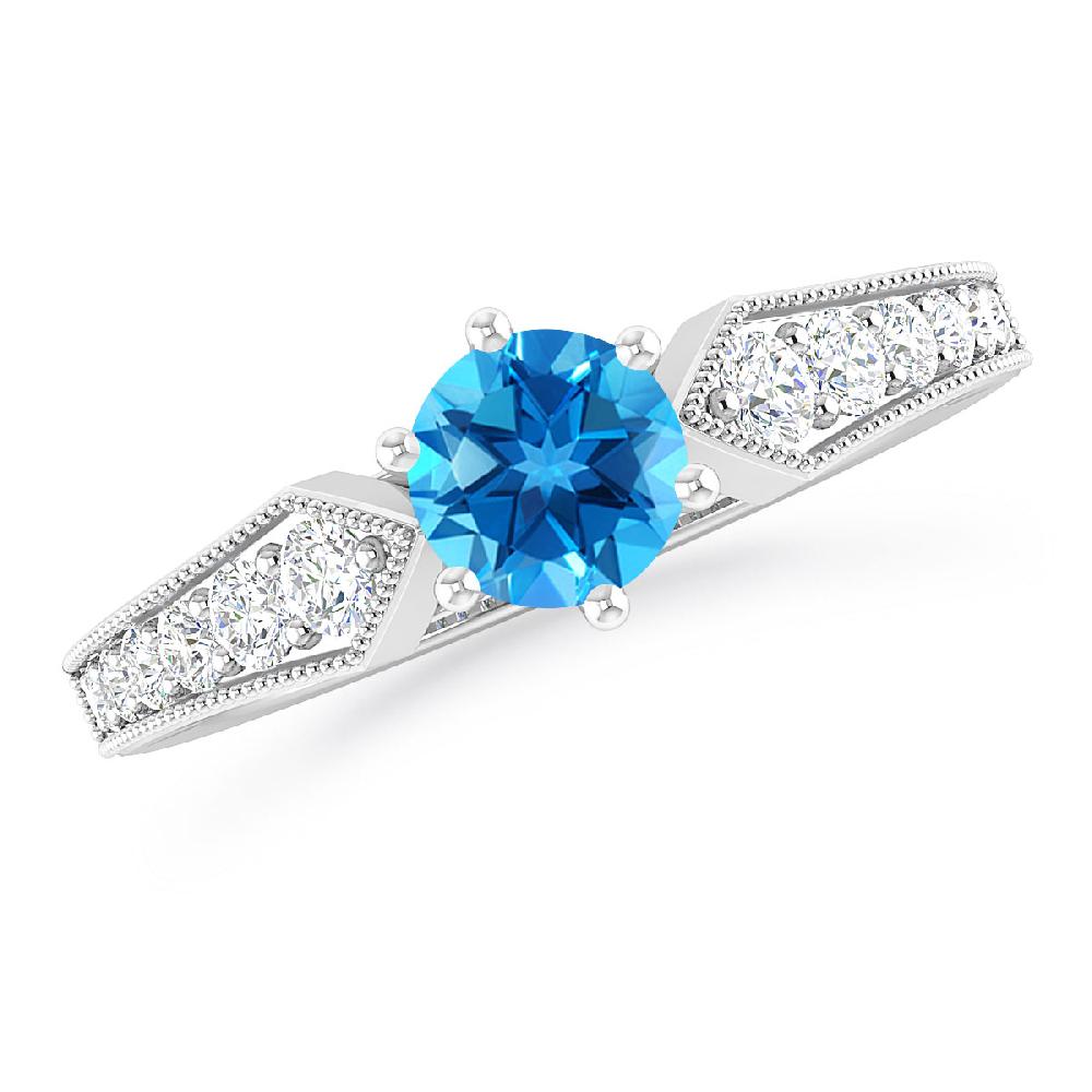 White Gold - Blue Topaz