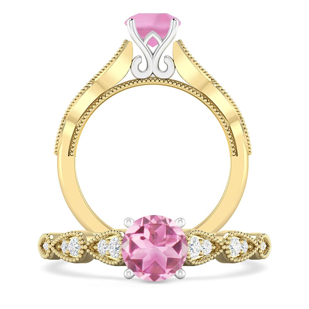 Yellow Gold - Pink Tourmaline