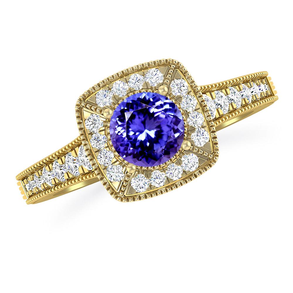 Yellow Gold - Tanzanite