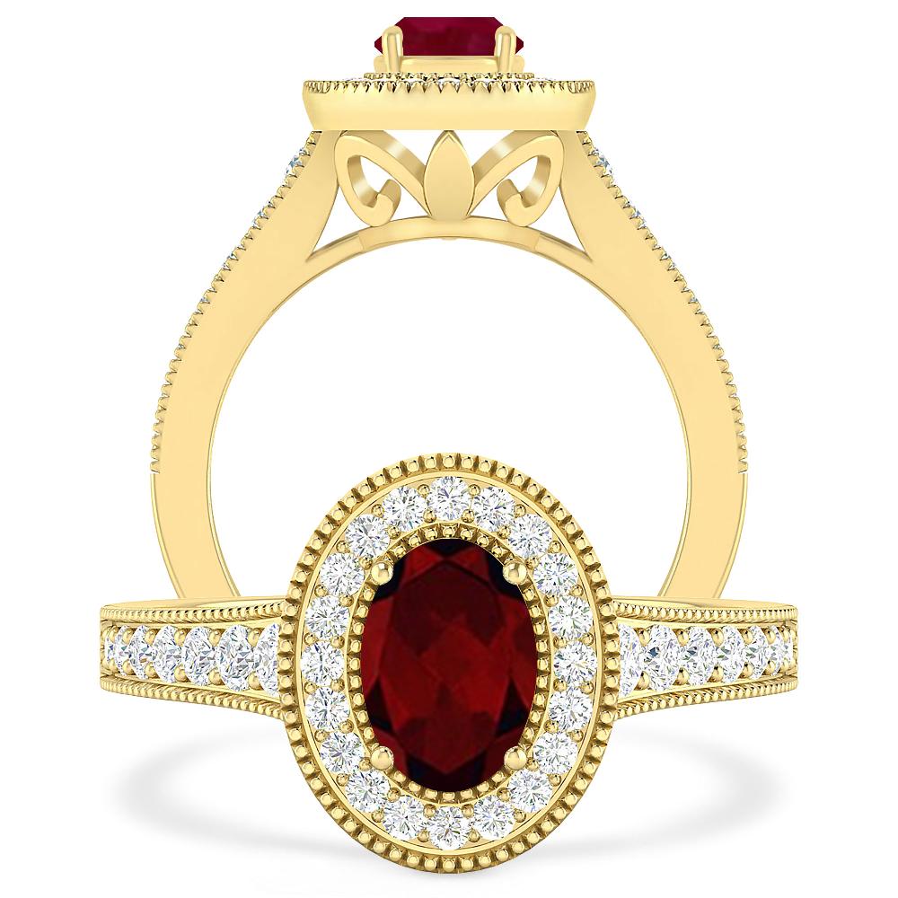 Yellow Gold - Garnet