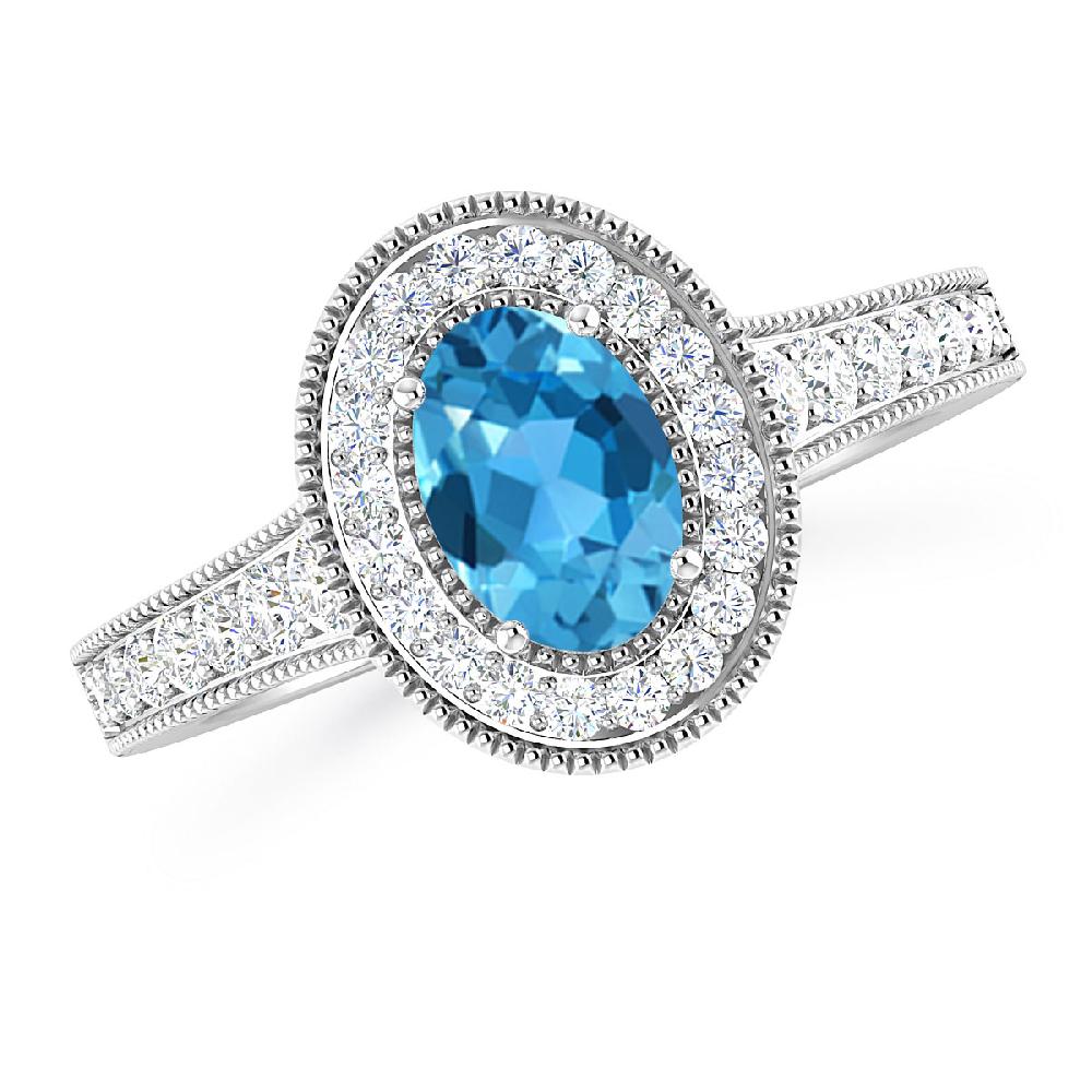 White Gold - Blue Topaz