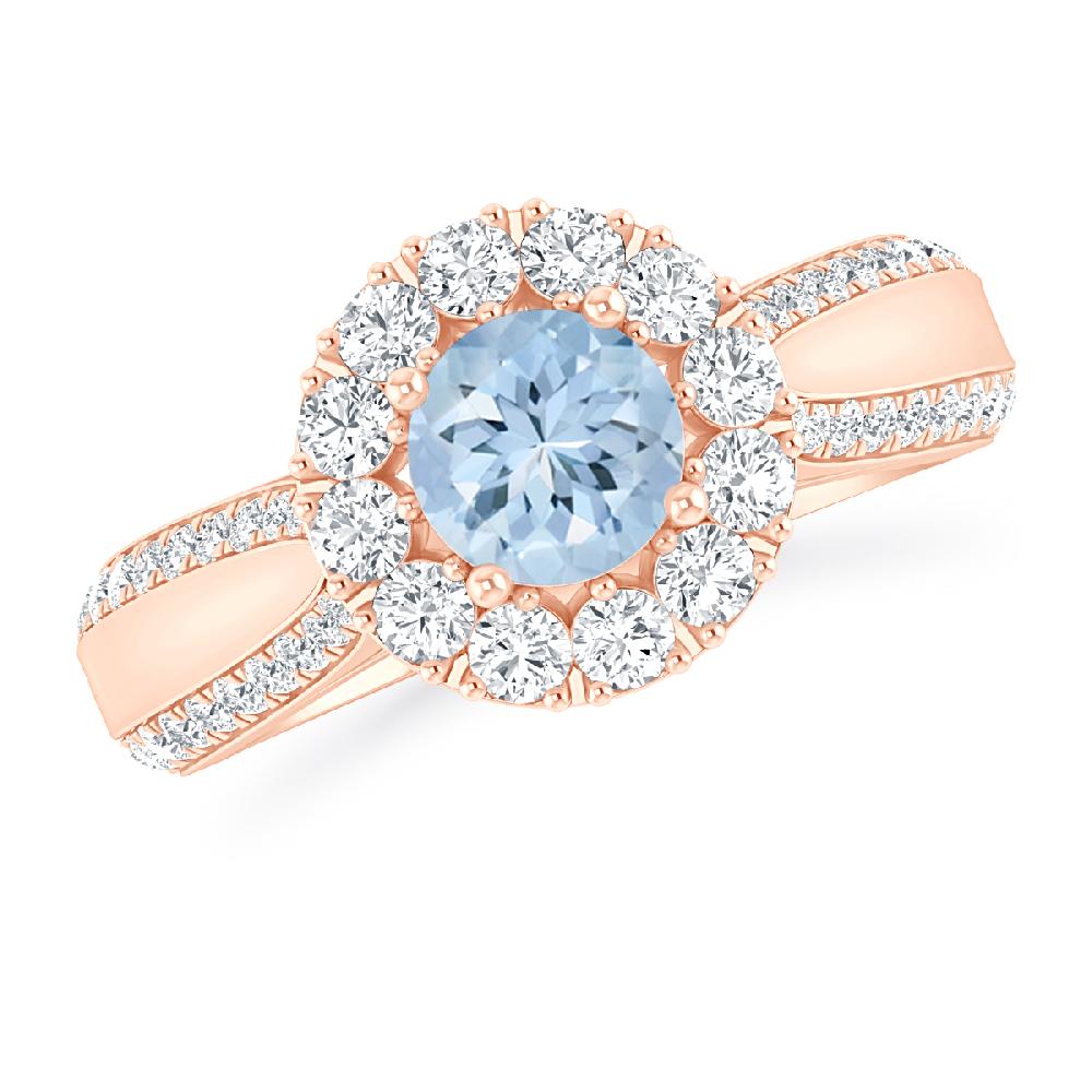 Rose Gold - Aquamarine