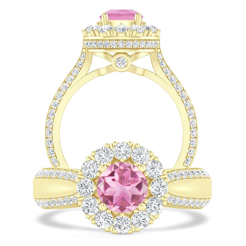 Yellow Gold - Pink Tourmaline