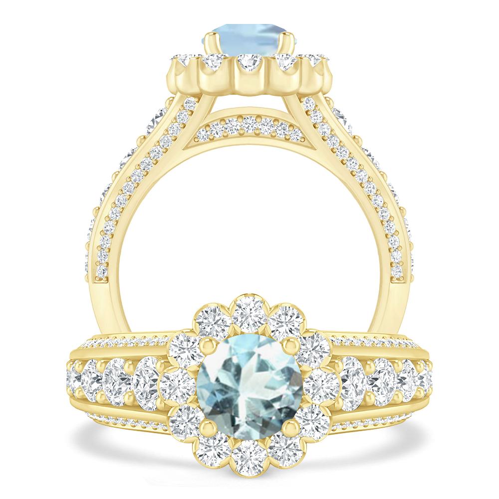 Yellow Gold - Aquamarine