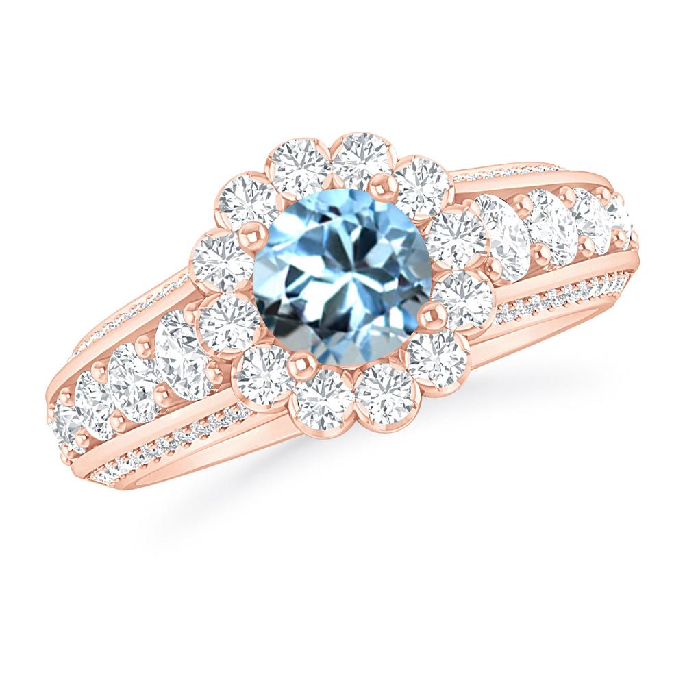 Rose Gold - Aquamarine
