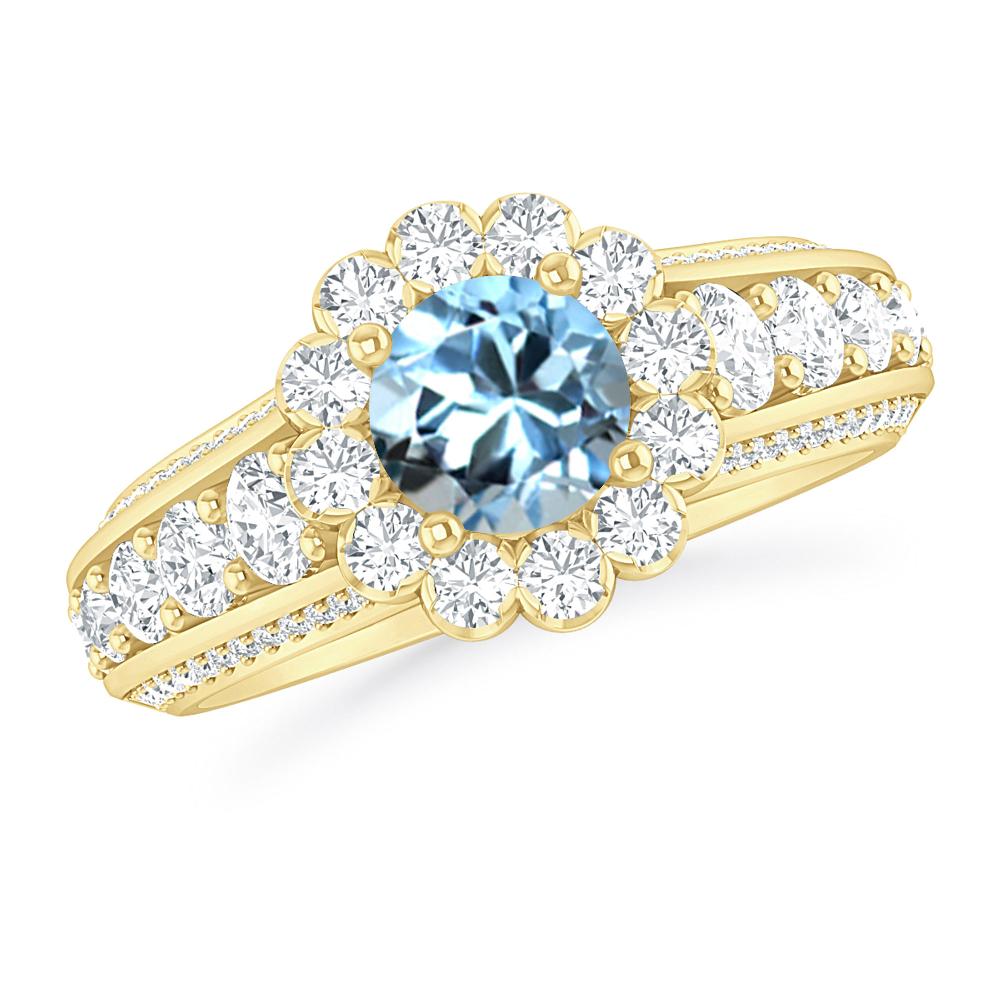 Yellow Gold - Aquamarine