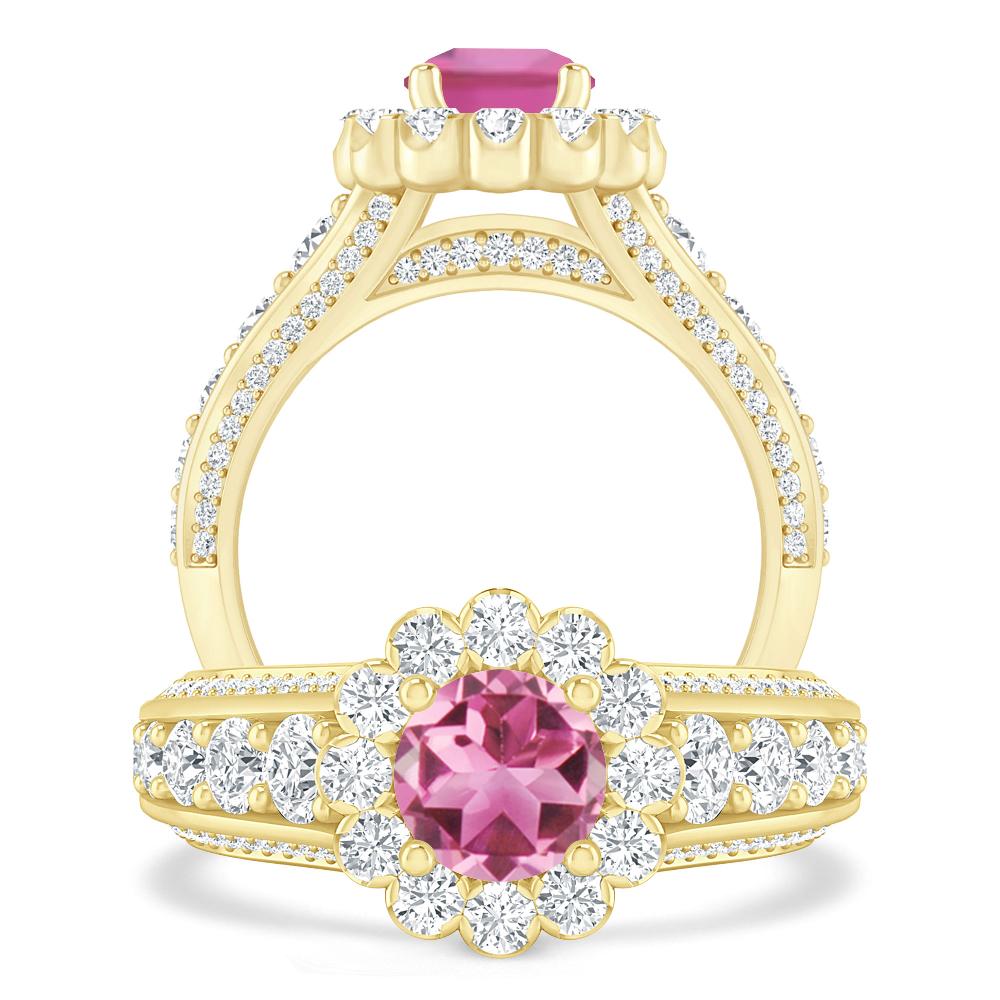 Yellow Gold - Pink Tourmaline