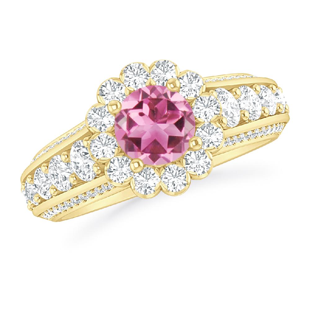 Yellow Gold - Pink Tourmaline