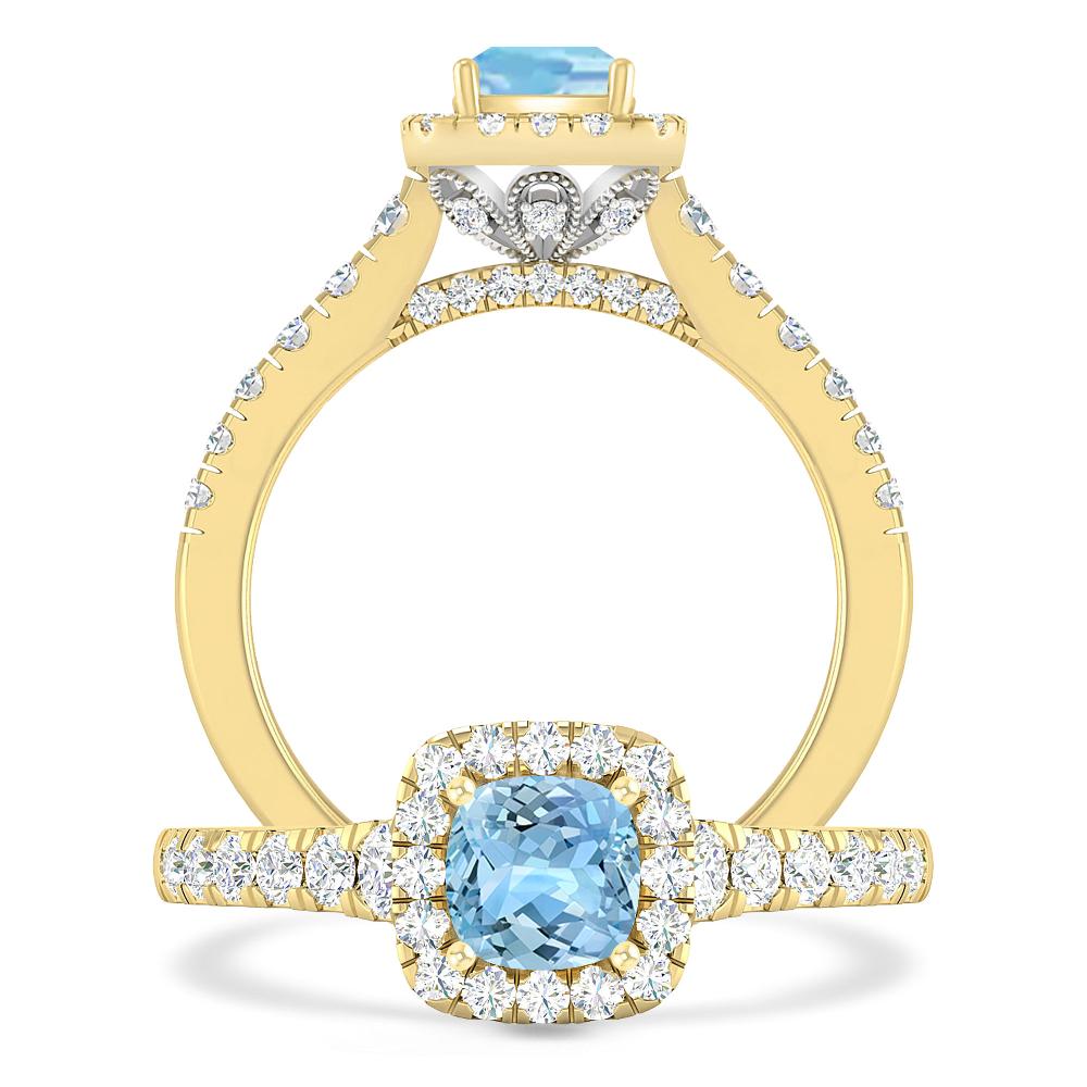 Yellow Gold - Aquamarine