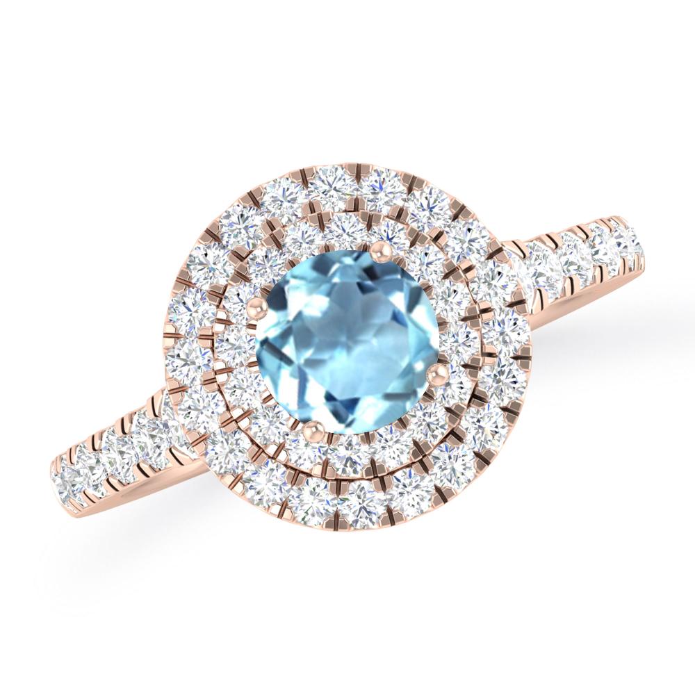 Rose Gold - Aquamarine
