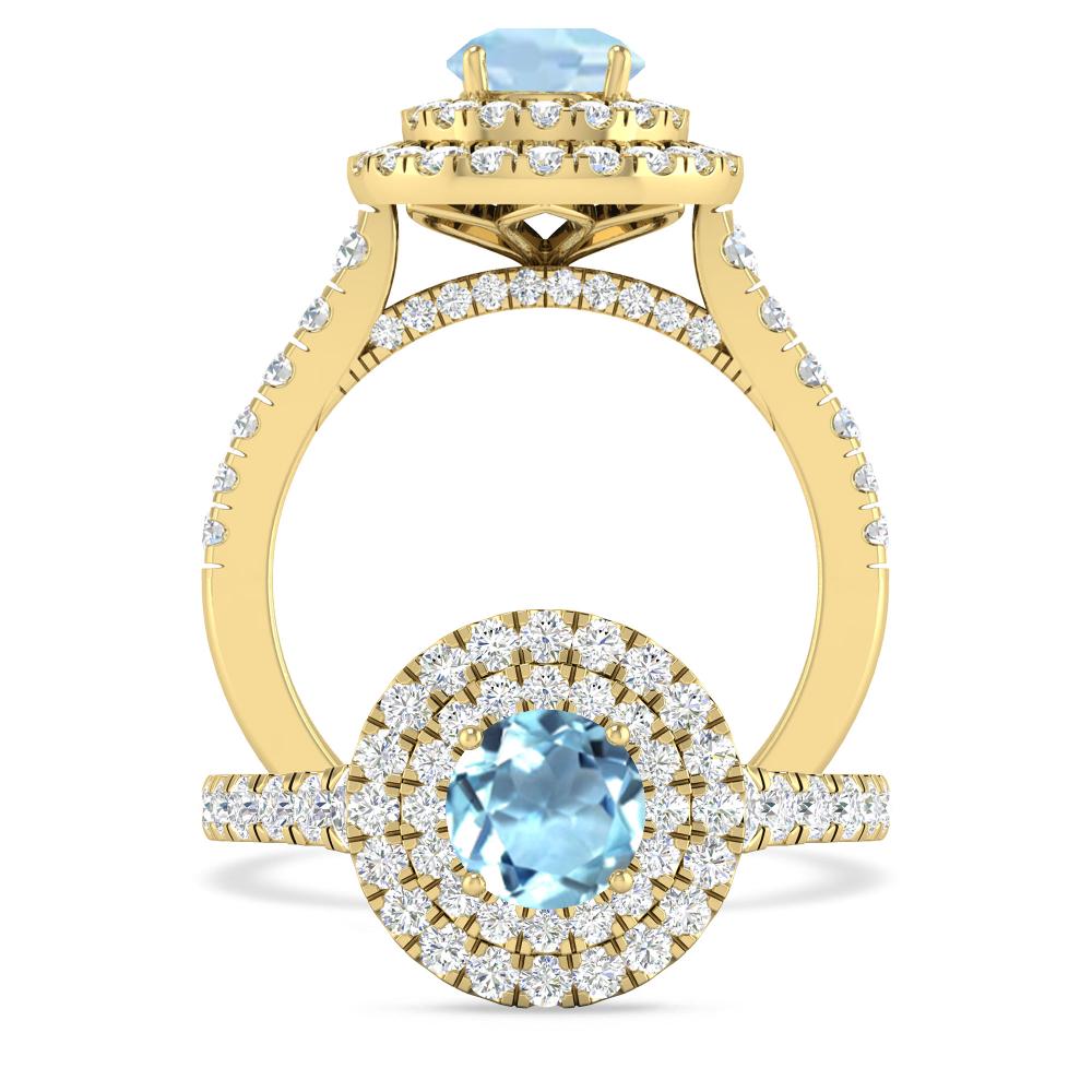 Yellow Gold - Aquamarine
