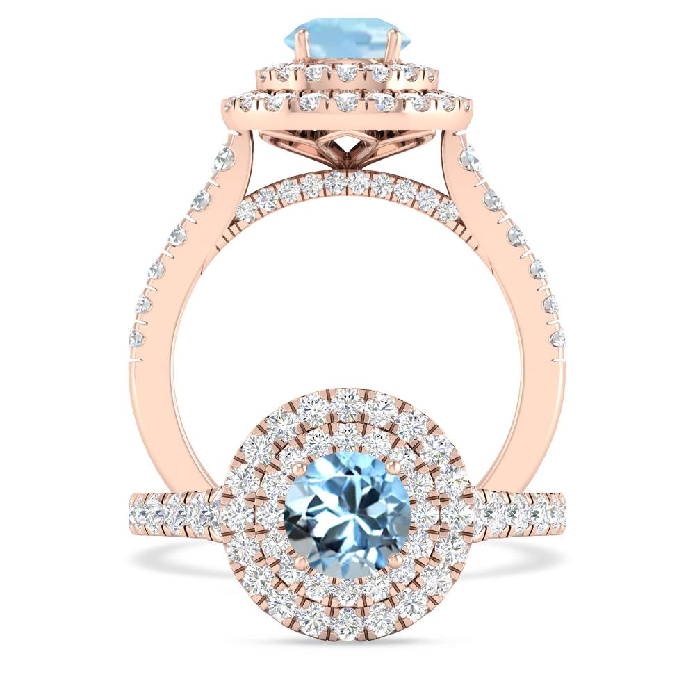 Rose Gold - Aquamarine