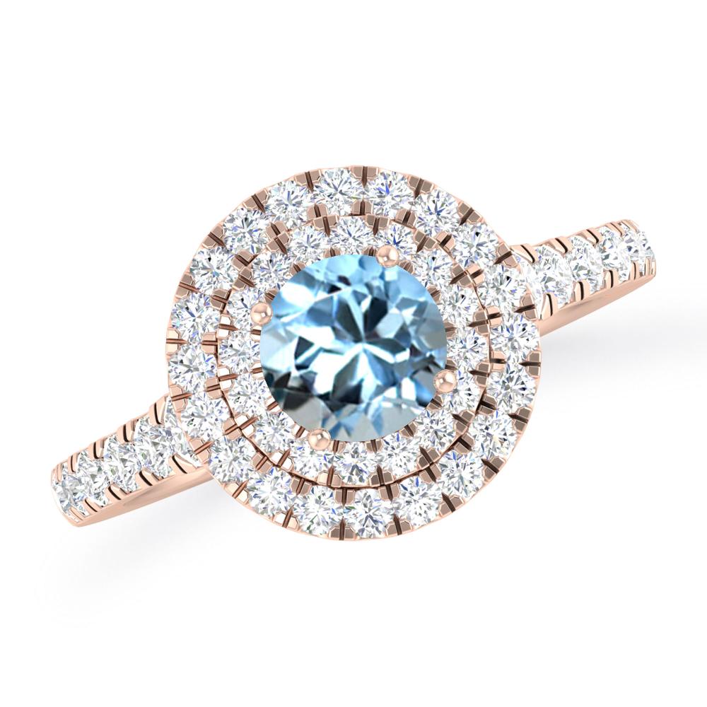 Rose Gold - Aquamarine