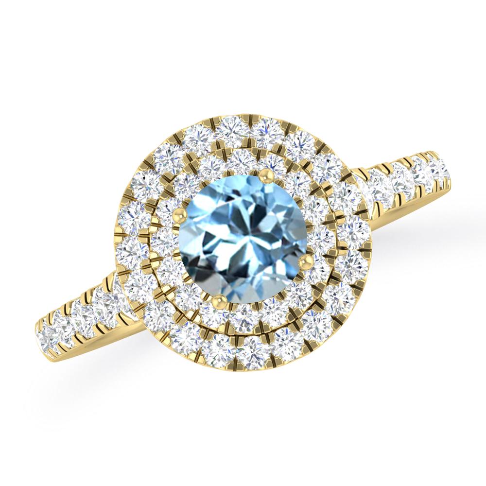Yellow Gold - Aquamarine