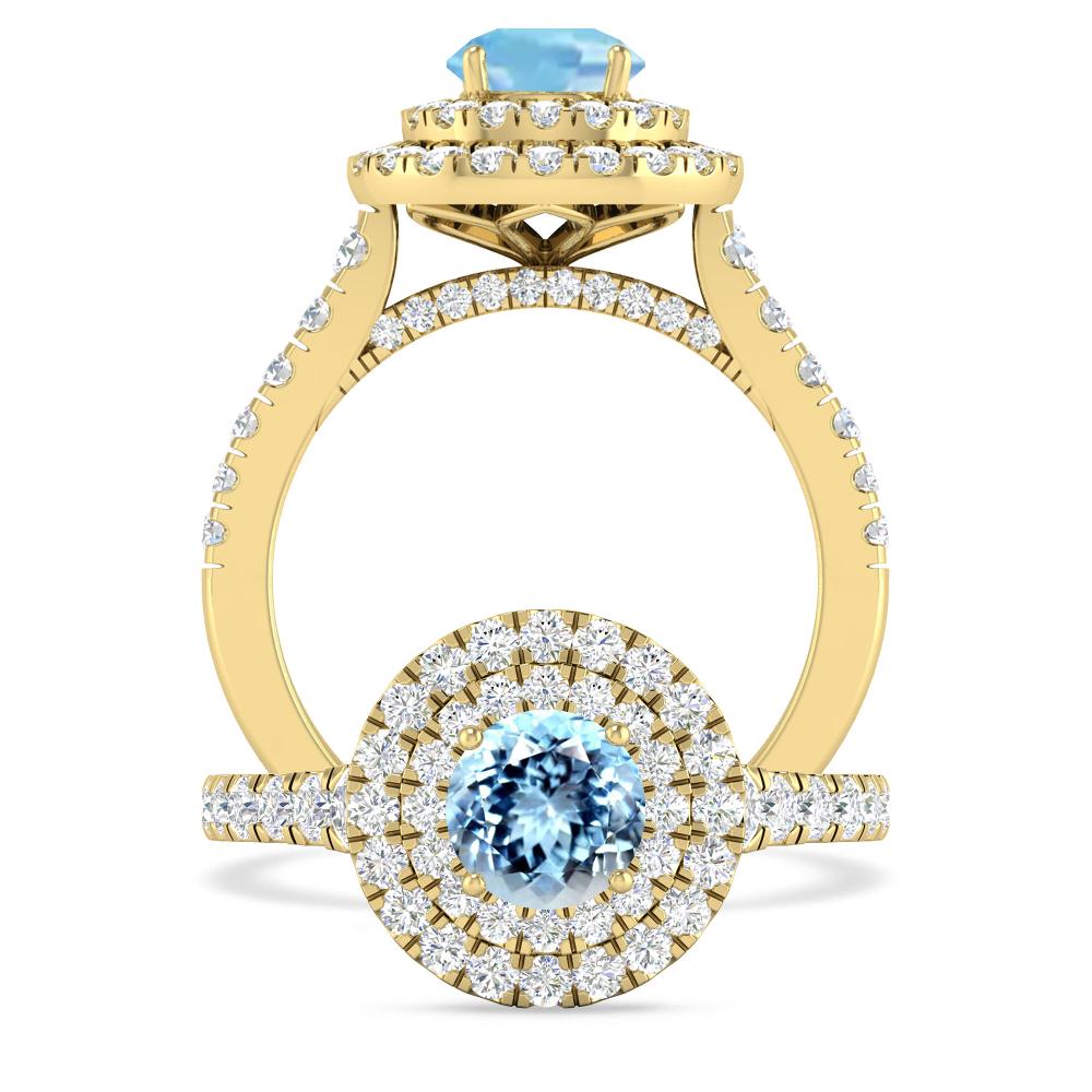 Yellow Gold - Aquamarine