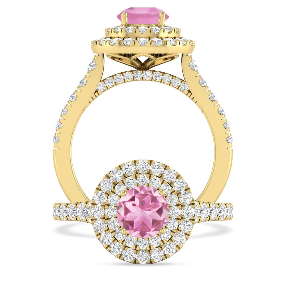 Yellow Gold - Pink Tourmaline