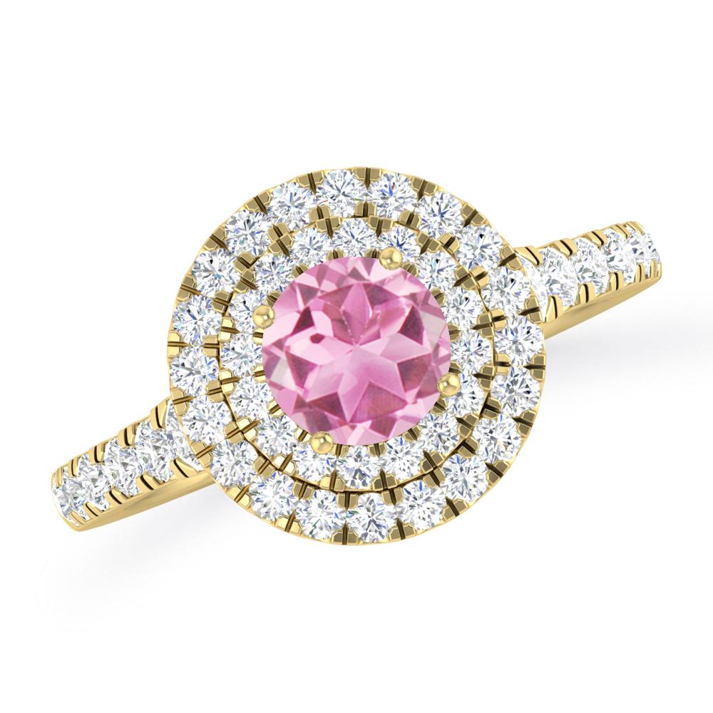 Yellow Gold - Pink Tourmaline
