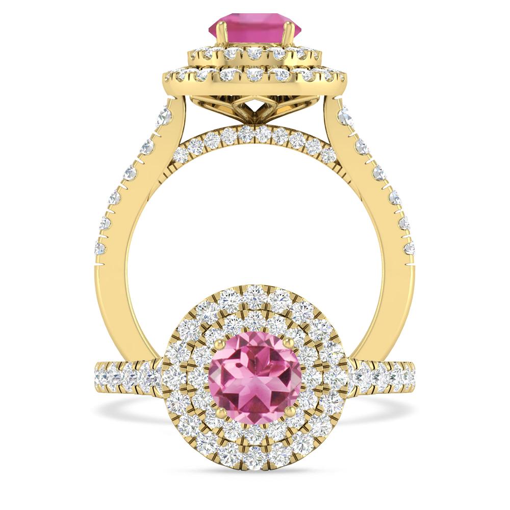 Yellow Gold - Pink Tourmaline