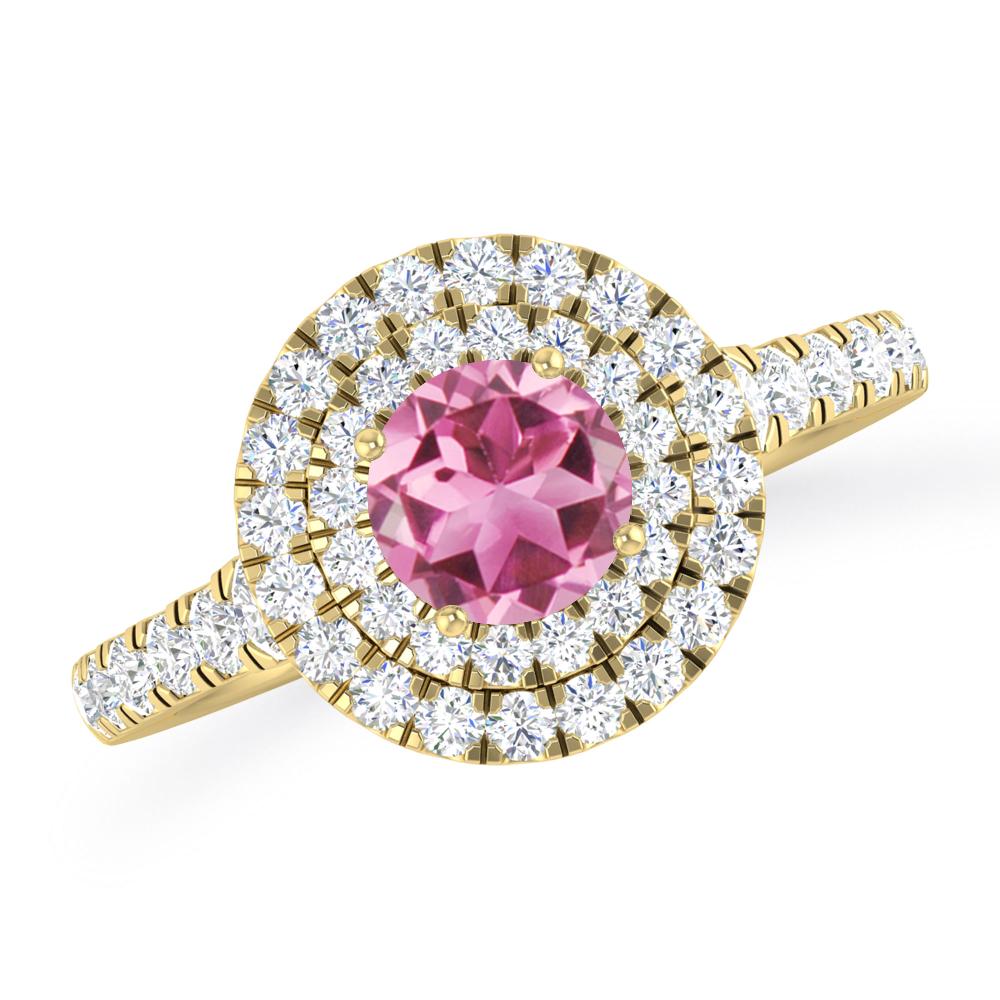 Yellow Gold - Pink Tourmaline
