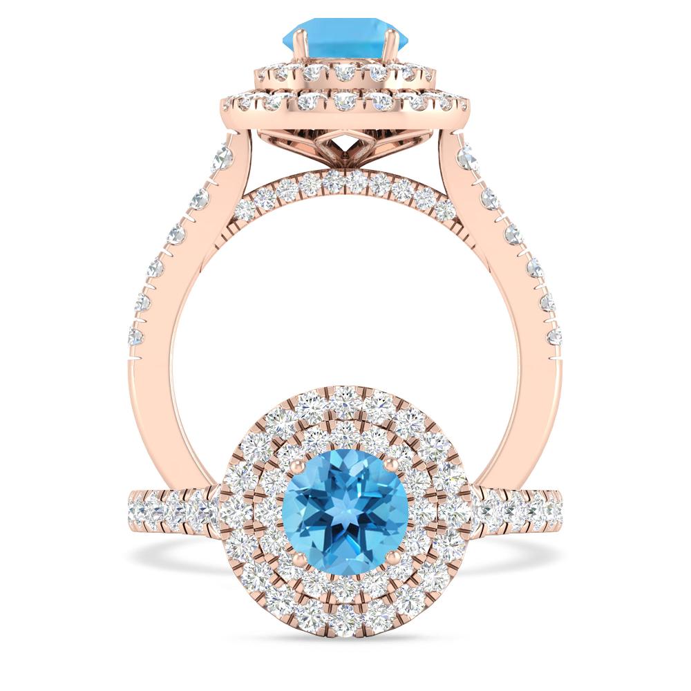 Rose Gold - Blue Topaz