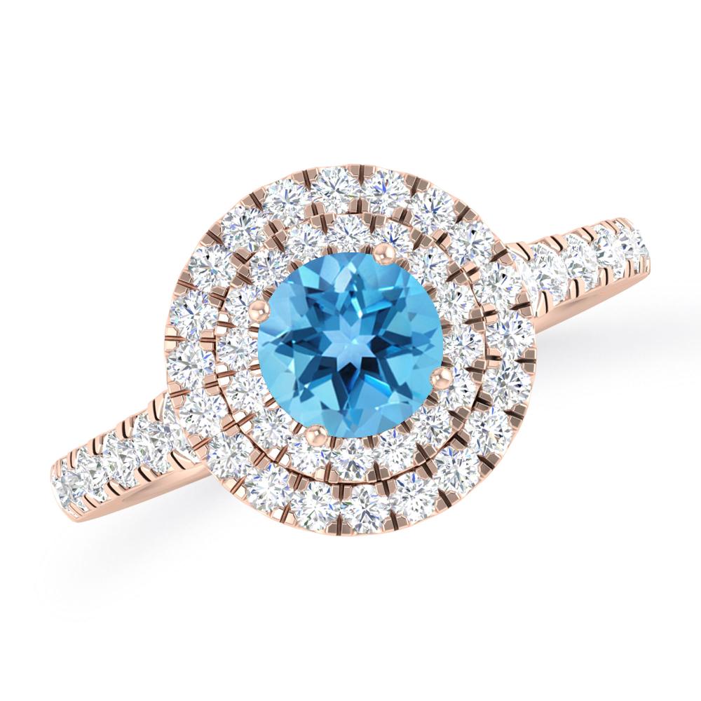 Rose Gold - Blue Topaz