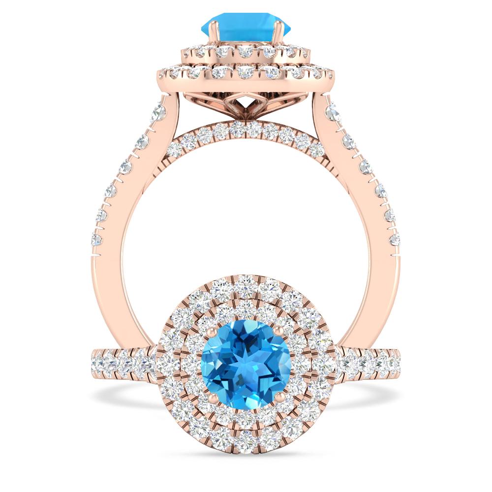 Rose Gold - Blue Topaz
